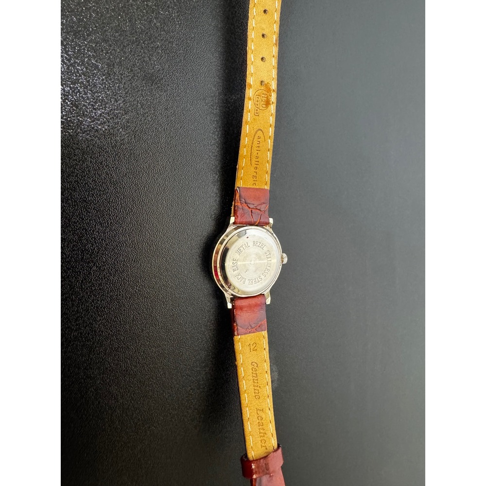 Moulin Quartz Watch‎ Silver Dial Brown Croc Leather Strap Japan Movt Untested - Picture 5 of 6